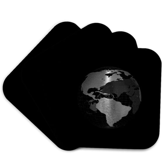 3drose, a See Through Globe of Earth Space Design., Set of 4 Coasters - Soft
