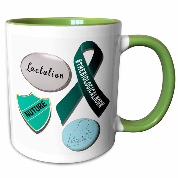 3drose, a Series of Breastfeeding Pins to Support Breastfeeding Awareness, 11oz Two-tone Green Mug