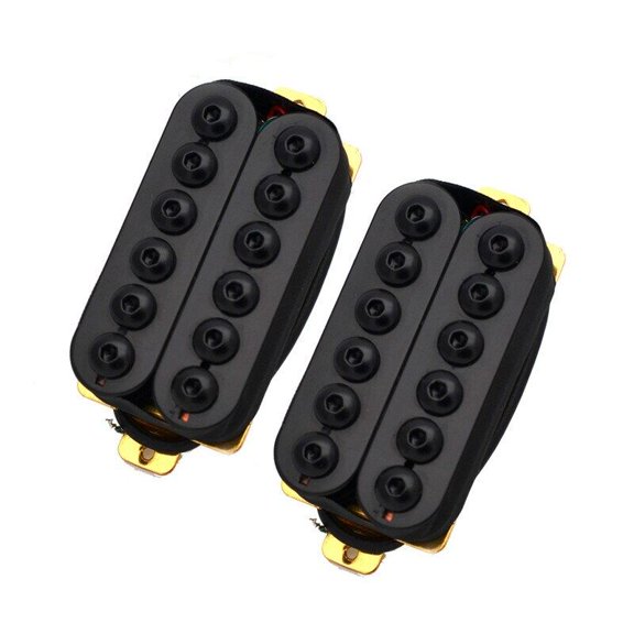 A Set Adjustable Metal Double Coil Electric Guitar Pickups Humbucker Punk Bridge and Neck