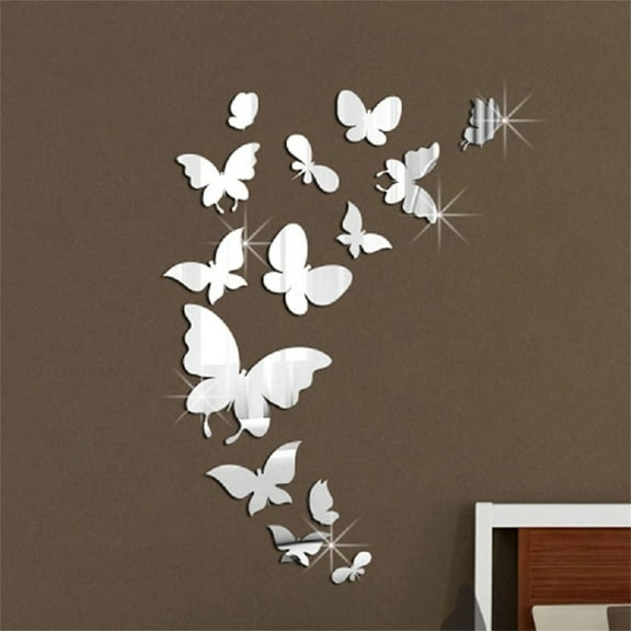 A Set Butterfly Combination 3D Three-dimensional Mirror Wall Sticker Home Decora