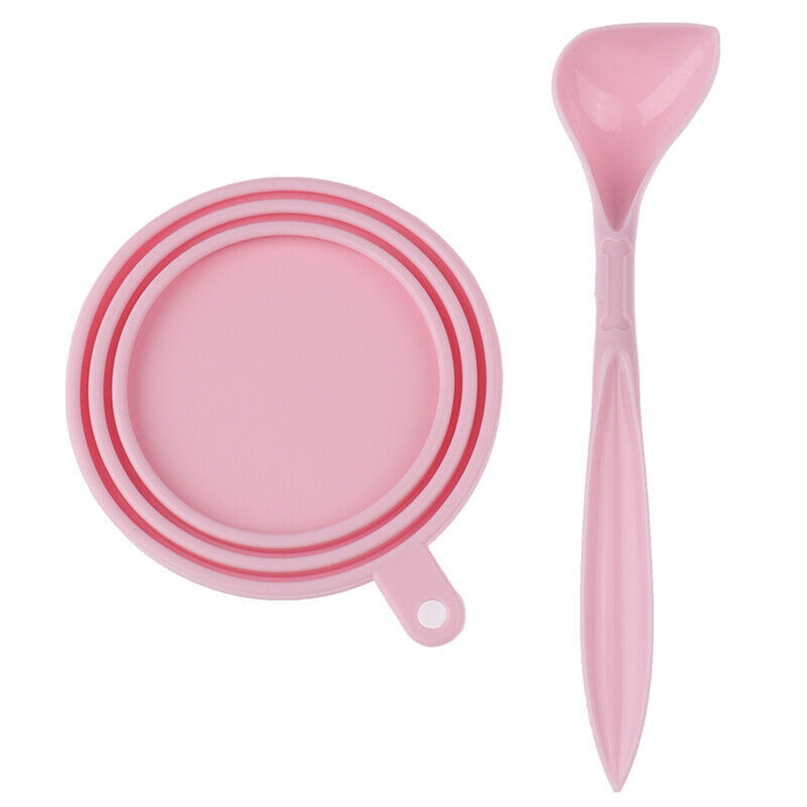 A Set of Dog Can Lids Fresh Silicone Lids Pink Dog Storage Top Cap Food