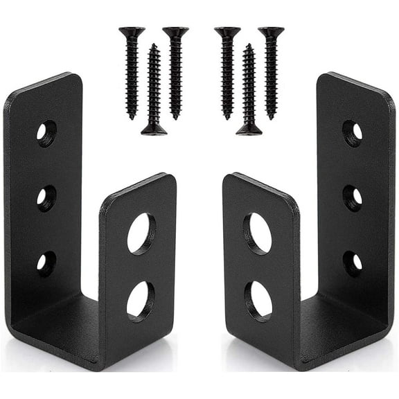 A Set Of 2 Sturdy Steel Door Brackets For 2 X 4 Doors, U-Shaped Safety Bars