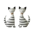 thumbnail image 1 of A Set Of 2 Wooden Cat Figurines For Bookshelf Desk Tabletop Home Office Decoration Style A, 1 of 7