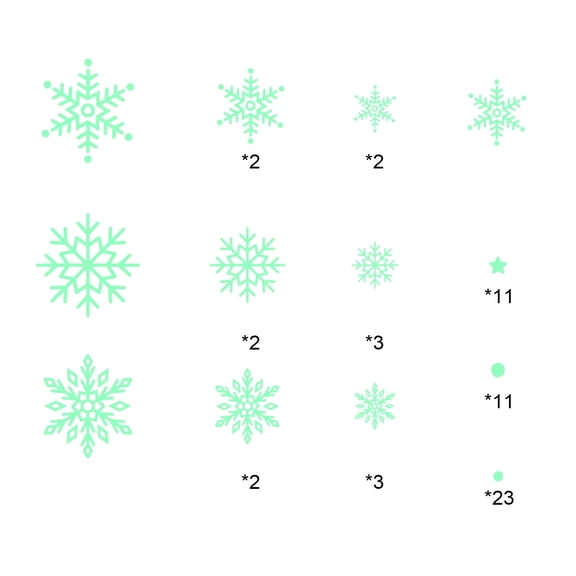 A Set Of Christmas Snowflake Decorative ers With Luminous And Fluorescent Effects