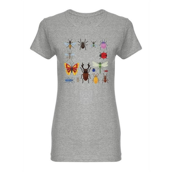 Set Of Cute Insects Shaped T-Shirt Women -Image by Shutterstock, Female XX-Large