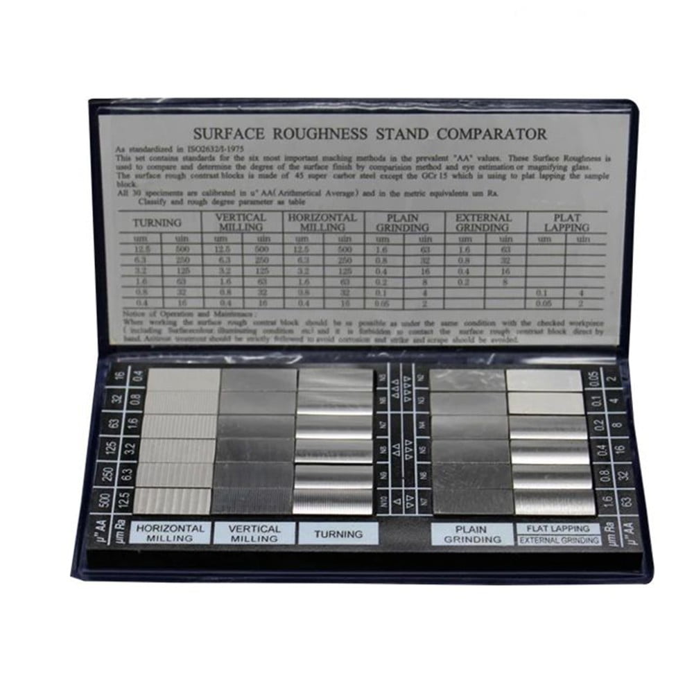 A Set Of Surface Roughness Comparator Gauges Notebook Sample Test Block