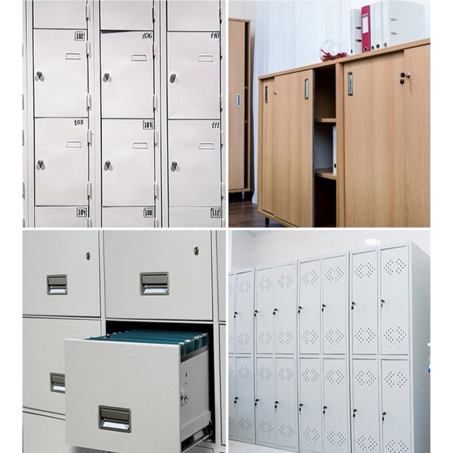 A Set Silver Stainless Toolbox Lock Insert Linkage Drawer Lock