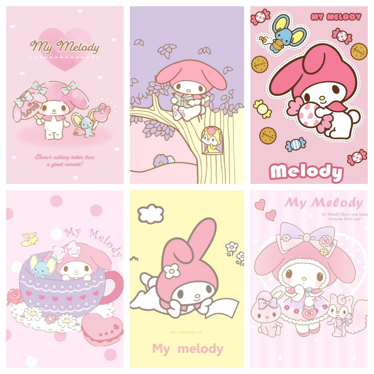 平成★My Melody ポスター6枚セット マイメロディ A Set of 6 My Melody Cartoon Paintings Posters for Kids Bedroom