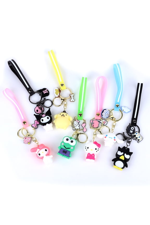 A Set of 7 Sanrio Classic Character Keychains - PVC Bag Pendants Anime Toy Gifts