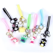 A Set of 7 Sanrio Classic Character Keychains - PVC Bag Pendants Anime Toy Gifts