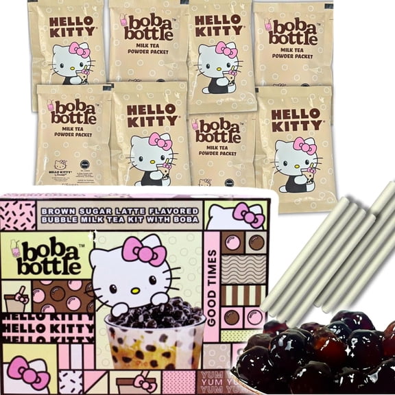 A-Sha Boba Tea Brown Sugar Milk With Boba 15.52 Oz - Pack Of 6