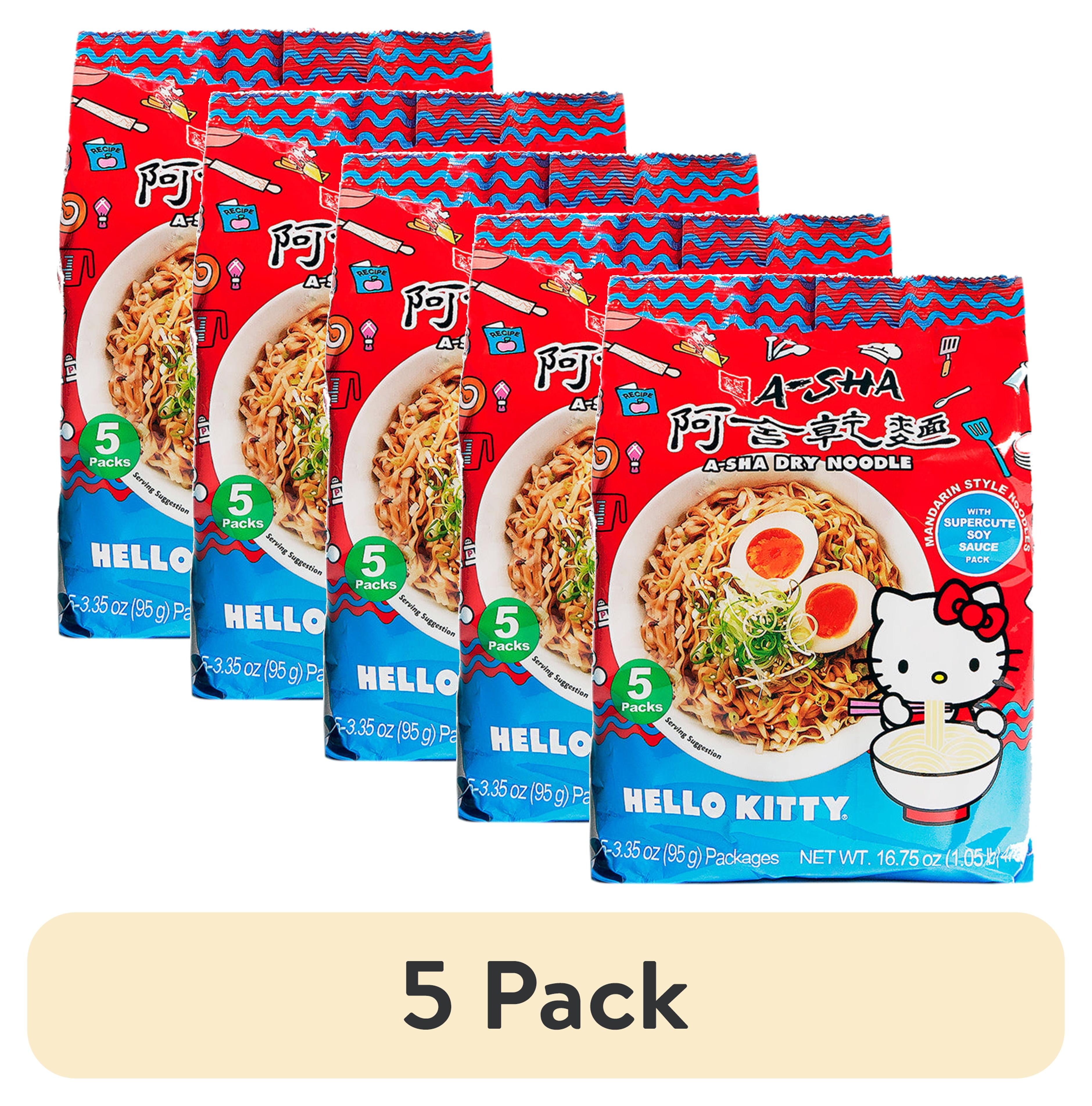 (5 pack) ASha Hello Kitty Mandarin Noodles Supercute Soy Sauce