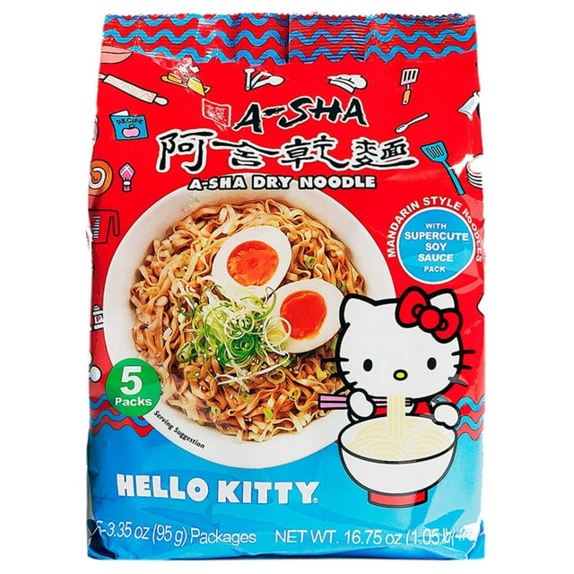 (5 pack) ASha Hello Kitty Mandarin Noodles Supercute Soy Sauce