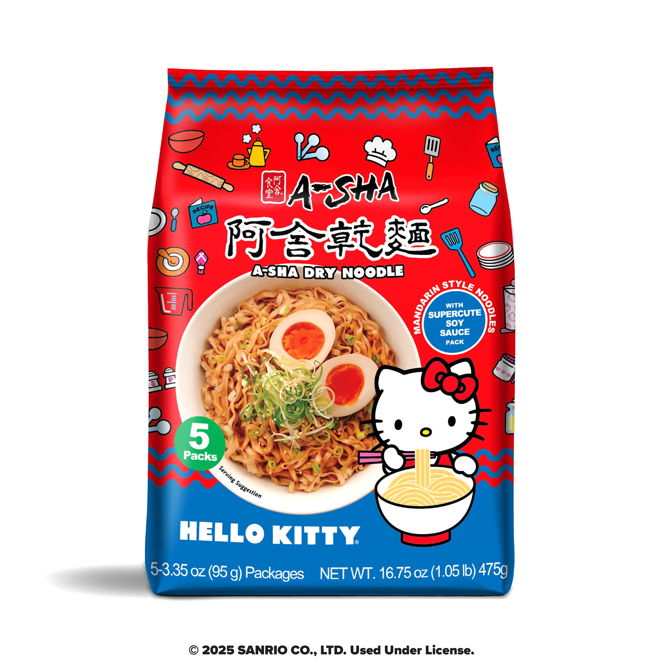 Asha Hello Kitty Mandarin Noodles Supercute Soy Sauce 5 Pack Air