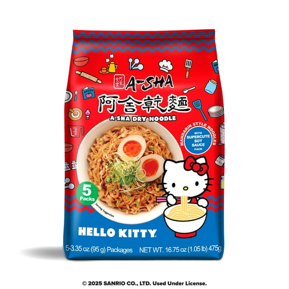 A-Sha Hello Kitty Mandarin Noodles Supercute Soy Sauce