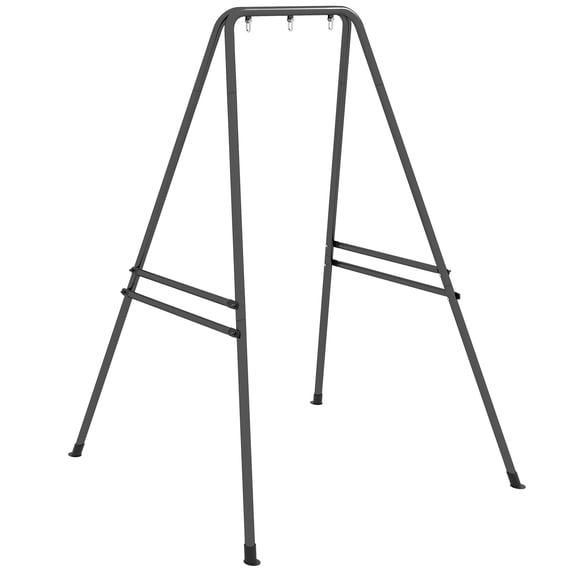 A-Shaped Hammock Chair Stand - Heavy Duty 330 lbs Capacity, Black Steel Frame for Indoor & Outdoor Use, 48.75"L x 56.25"W