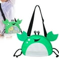 thumbnail image 1 of A Shell Bag Bag ， Crab Shaped Mesh Beach Bag with Adjustable Strap Collecting Bag for Kids Holding Pool Toy, 1 of 9