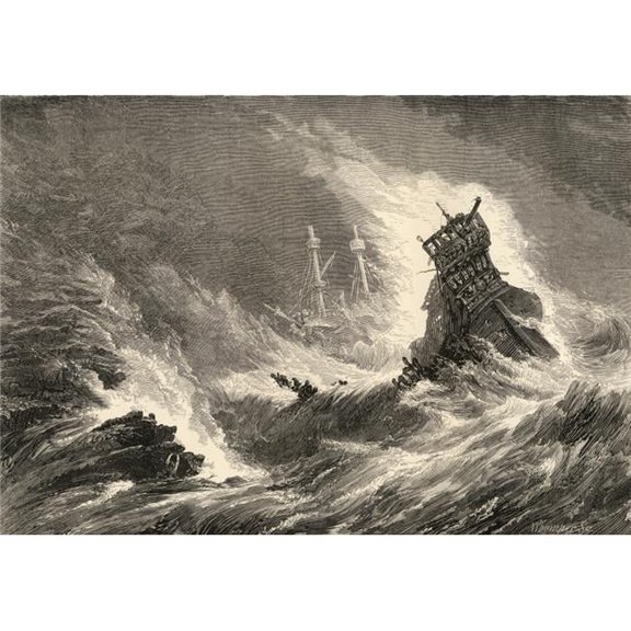 A Ship Of The Spanish Armada Wrecked On The West Coast Of IrelandFrom The Book Spanish Pictures By The Rev Samuel Manni