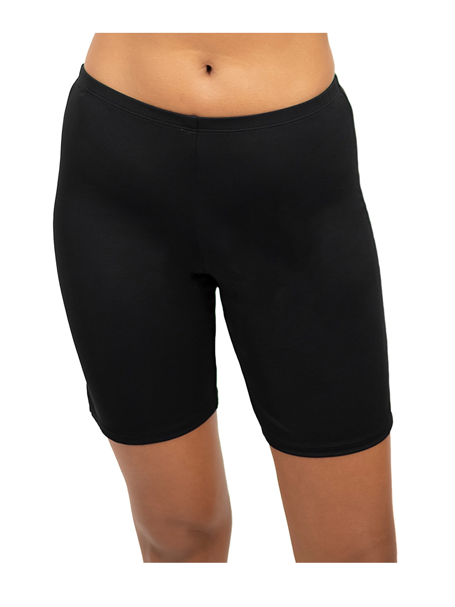 A Shore Fit Womens Solid Thigh Minimizer Swim Bike Shorts