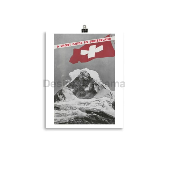 A Short Guide For Switzerland, 1939. Designed by Herbert Matter. Unframed Vintage Travel Poster