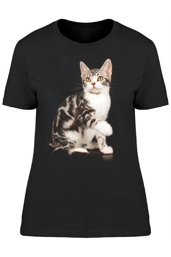 A Shorthair Kitten: Raising Paw T-Shirt Women -Image by Shutterstock, Female Small