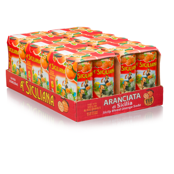 A' Siciliana Sicilian Blood Orange Soda 24 Pack 11.5 Fl Oz Cans Blood Orange Soda 11.5 Fl Oz (Pack of 24)