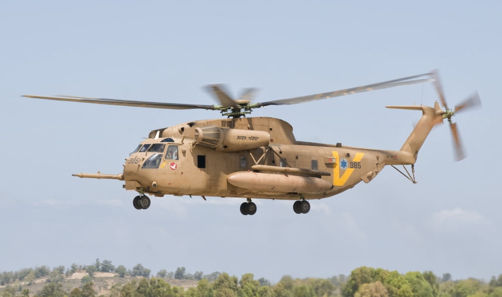 A Sikorsky CH-53 Yasur of the Israeli Air Force in flight Canvas Art - Giovanni CollaStocktrek Images (19 x 11)
