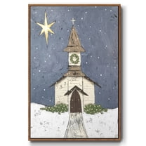 A Silent Night III - Framed Gallery Wrapped Holiday Canvas - 17 x 25 - Rosewood Frame