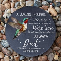 A Silent Tear Memorial Garden Stone – Photo Memorial, Slate Grave Marker, Sympathy Gift for Loss of a Loved One, Keepsake for Dad & Bereavement Gift