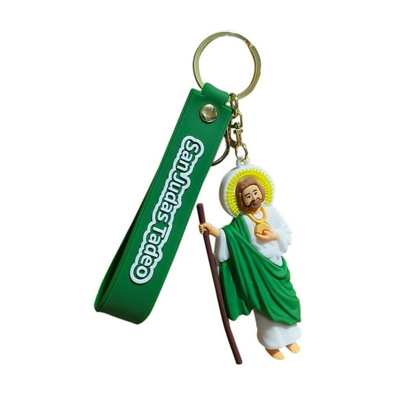 A Silicone Jesus Keychain Pendant, 3D Religious Design For Car Keys Backpack Purse, Inspirational Gift Idea