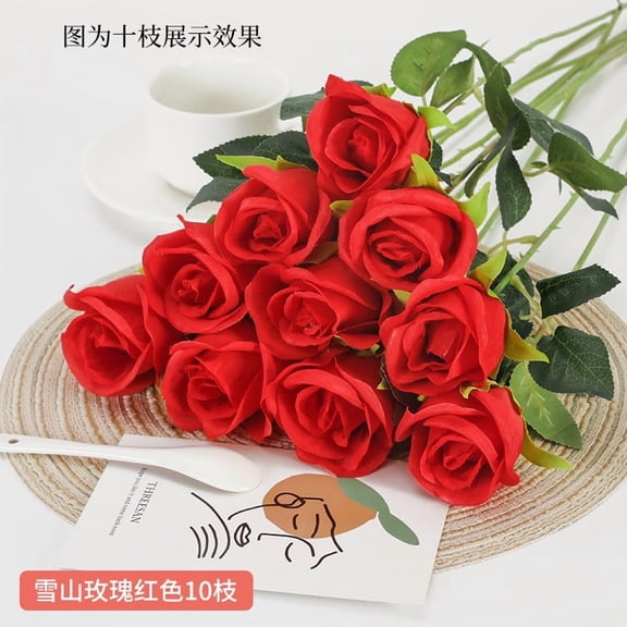 A Silk Rose Flower With Leaves For Home Decor With Realistic Look And Sturdy Build For Seasonal Display