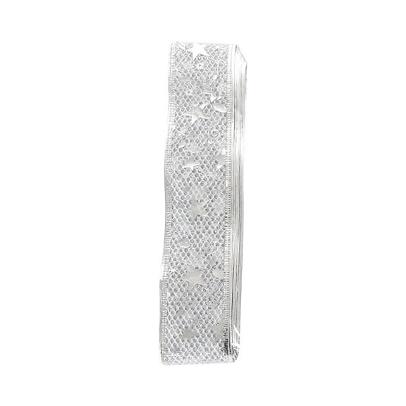 A Silver Grid Christmas Ribbon Led Lights Battery Operated For Tree Home Holiday Party Decor