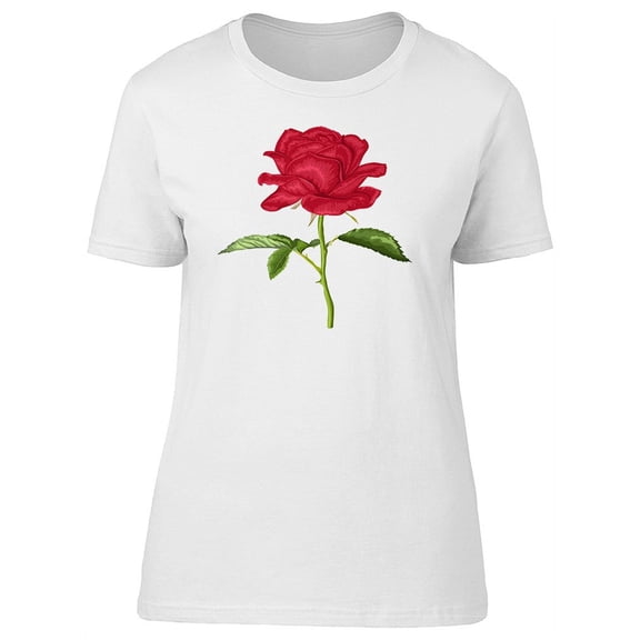 A Simple Drawing Of A Rose T-Shirt Women -Image by Shutterstock, Female x-Large