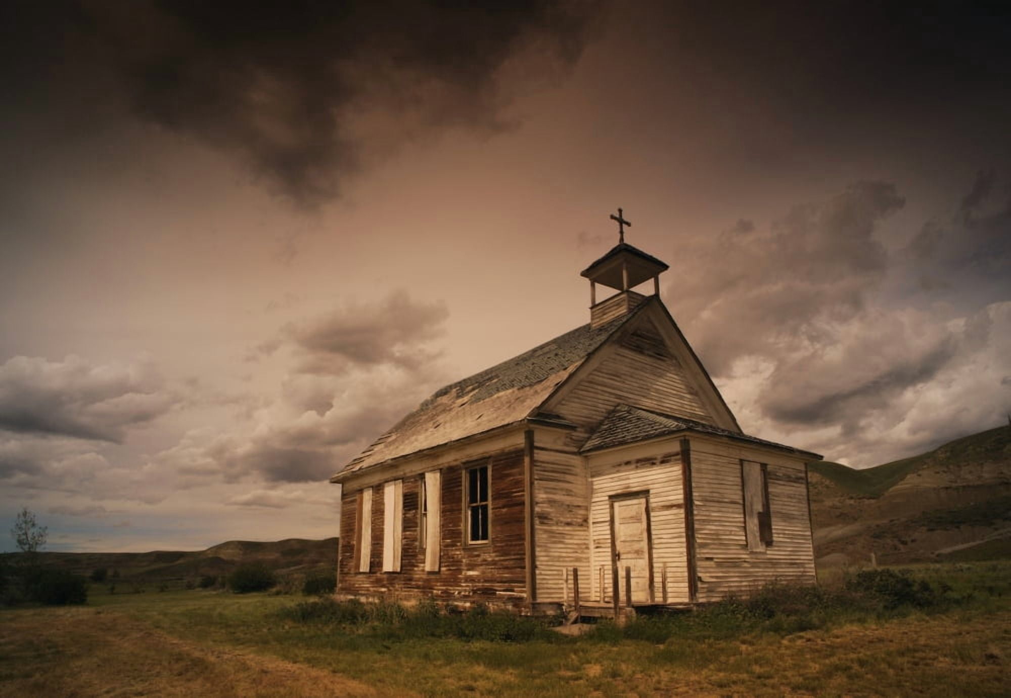 A Simple Wooden Church Canvas Art - Kelly Redinger Design Pics (32 x 22)
