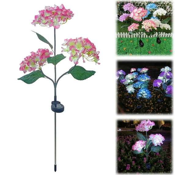 A Simulated Hydrangea Ground Lamp Clearance! Powered Hydrangea Flower Stake Light Outdoor Garden Light for Patio and Yard