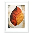 thumbnail image 1 of A Single Amber Orange Autumn Leaf Illustration Artwork Framed Wall Art Print 9X7 Inch, 1 of 5