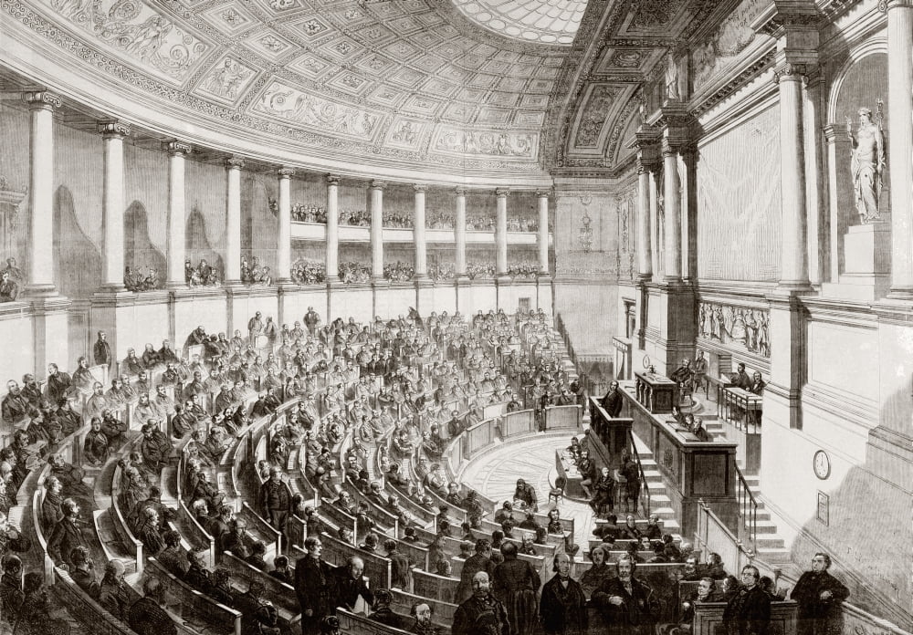 A Sitting Of The French Legislature In 1868 From Lunivers Illustre Published In Paris In 1868 Canvas Art - Ken Welsh  Design Pics (17 x 12)