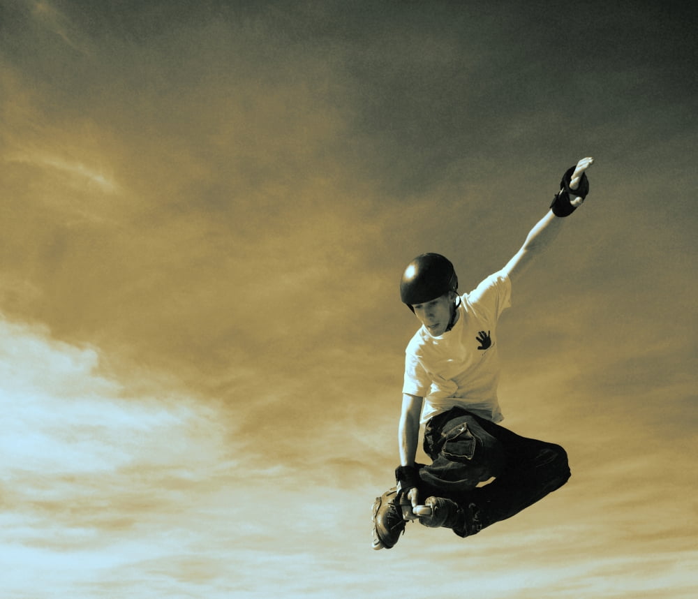 A Skaters Jump Canvas Art - Kelly Redinger Design Pics (15 x 13)