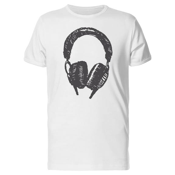 A Sketch Of Headphones T-Shirt Men -Image by Shutterstock, Male Medium