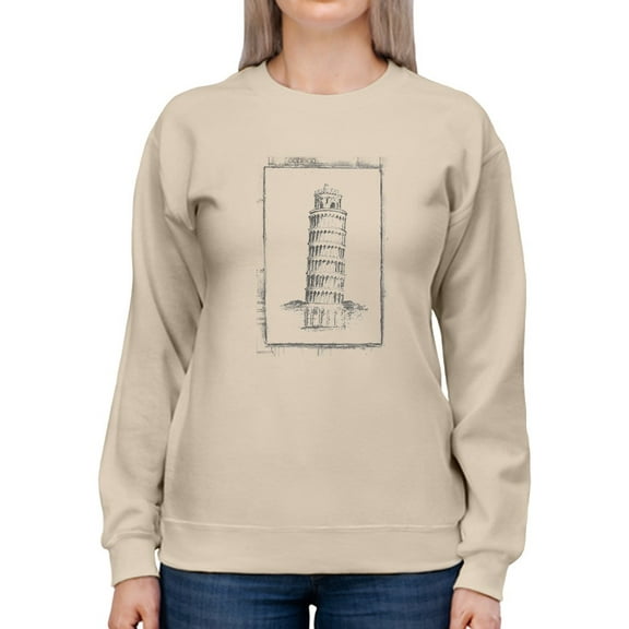 A Sketch Of Pisa Sweatshirt Women -Ethan Harper Designs, Female Large