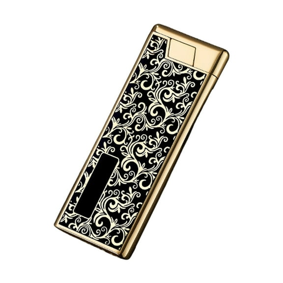 A Slim Metal Windproof Lighter Refillable Butane Compact Lightweight For Candle Outdoor Camping Emergency 2.91X1.97X0.31Inch