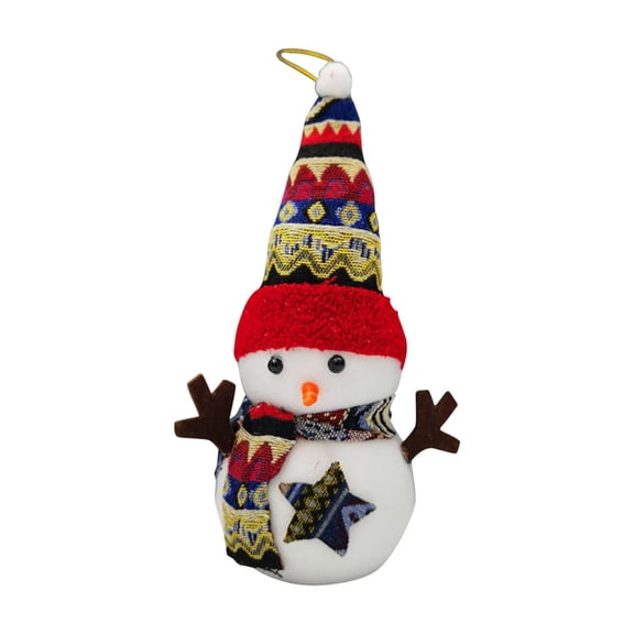 A Small Folk Style Snowman Ornament For Christmas Decoration Doll Toy With Cute Design
