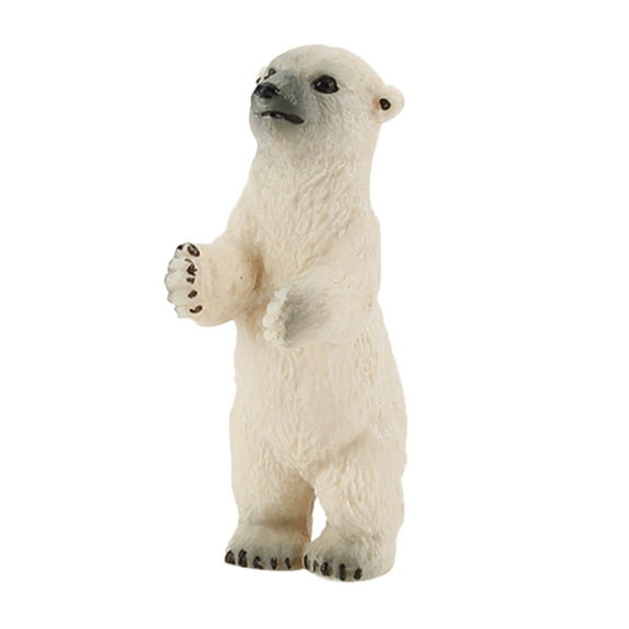 A Small Polar Bear Animal Figure Toy For Kids Preschool Educational White Bear Model For Children 3+ Years Old Desktop Decor