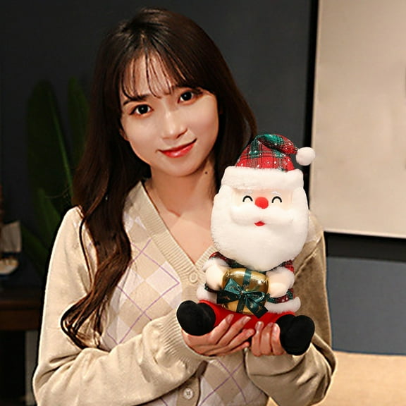 A Small Santa Claus Plush Doll 28Cm Soft Stuffed Animal Christmas Decoration Toy Holiday Gift