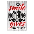 thumbnail image 1 of A Smile Costs Nothing But Gives So Much Rustic Metal Sign Home Decor Red & Black - 12" x 8", 1 of 1