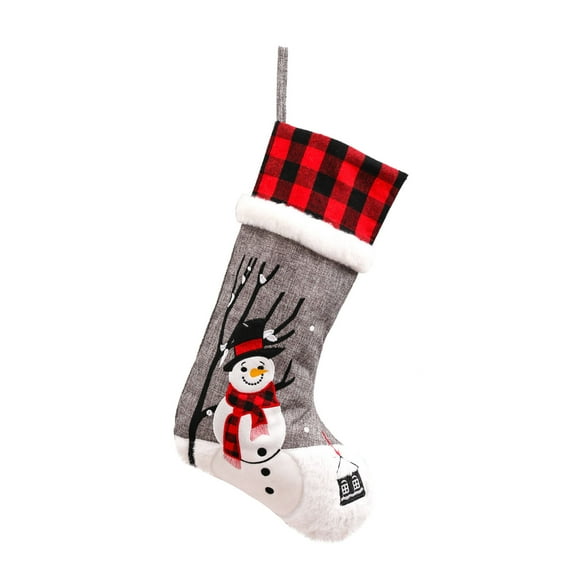 A Snowman Themed Christmas Plaid Socks For Children Gift Decoration Props And Scene Layout For Holiday