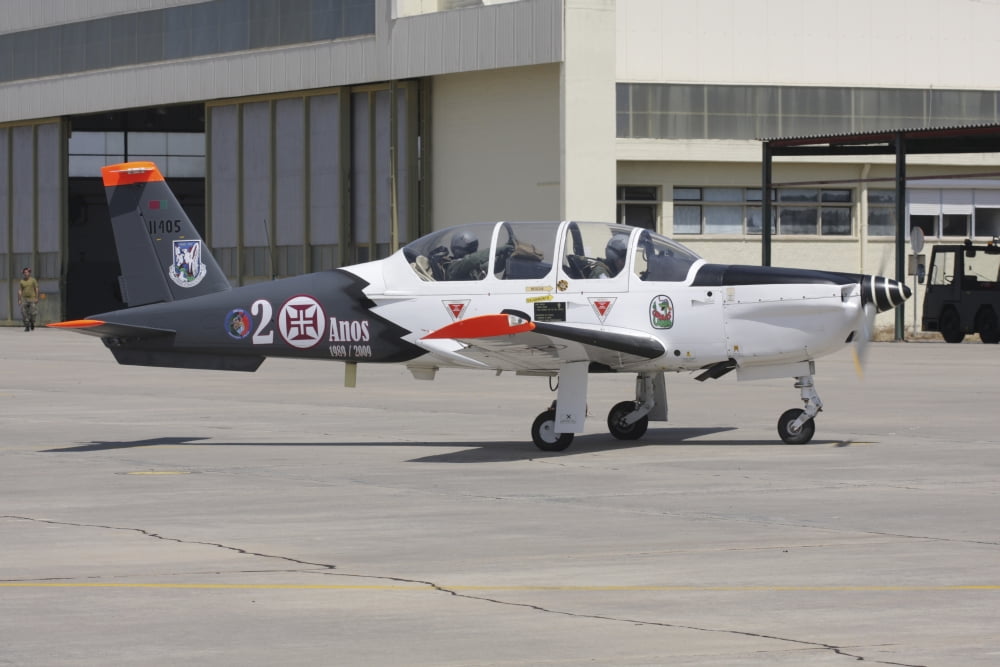 A Socata TB-30 Epsilon trainer aircraft of the Portuguese Air Force Canvas Art - Timm ZiegenthalerStocktrek Images (18 x 12)