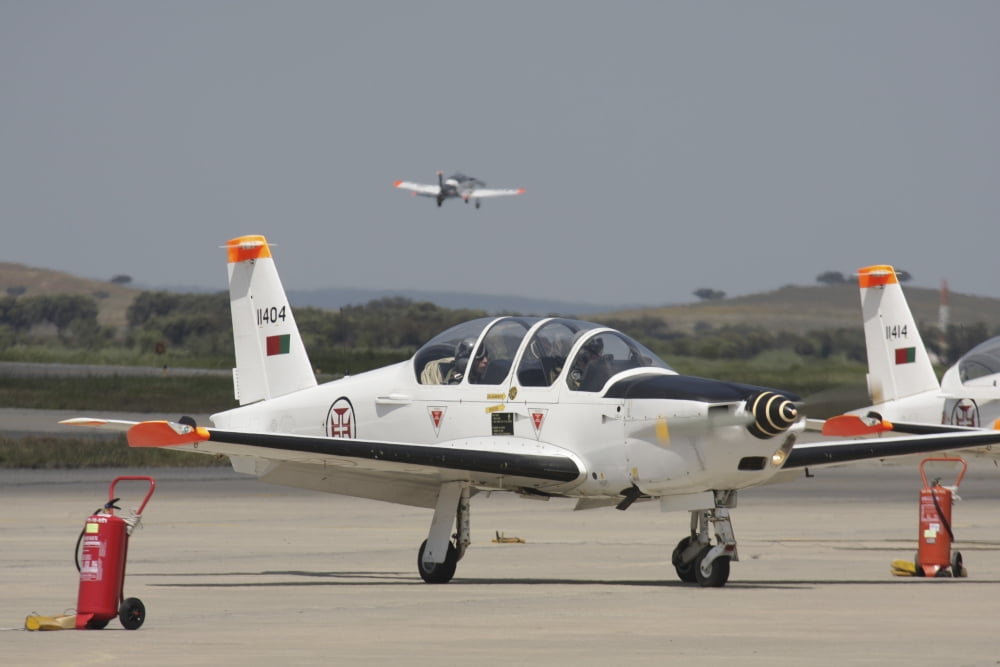 A Socata TB-30 Epsilon trainer aircraft of the Portuguese Air Force Canvas Art - Timm ZiegenthalerStocktrek Images (18 x 12)