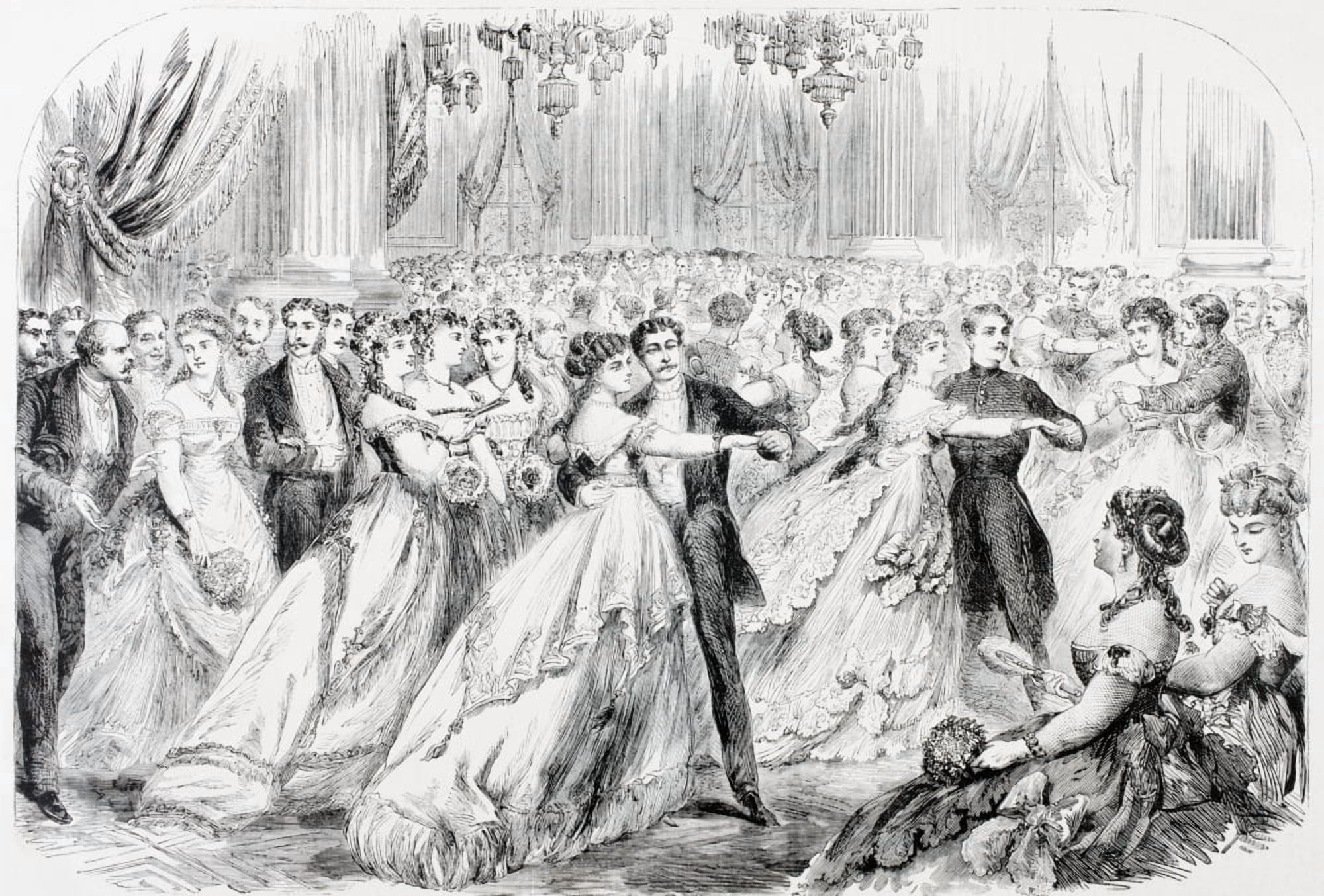 A Society Ball In Paris In The 1860s From Lunivers Illustre Published In Paris In 1868 Canvas Art - Ken Welsh Design Pics (17 x 12)