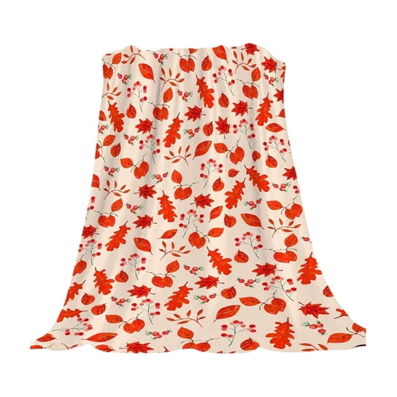 A Soft Red Maple Leaf Flannel Blanket Size A Lightweight Nap Cover For Home 39.37X29.52 Inches